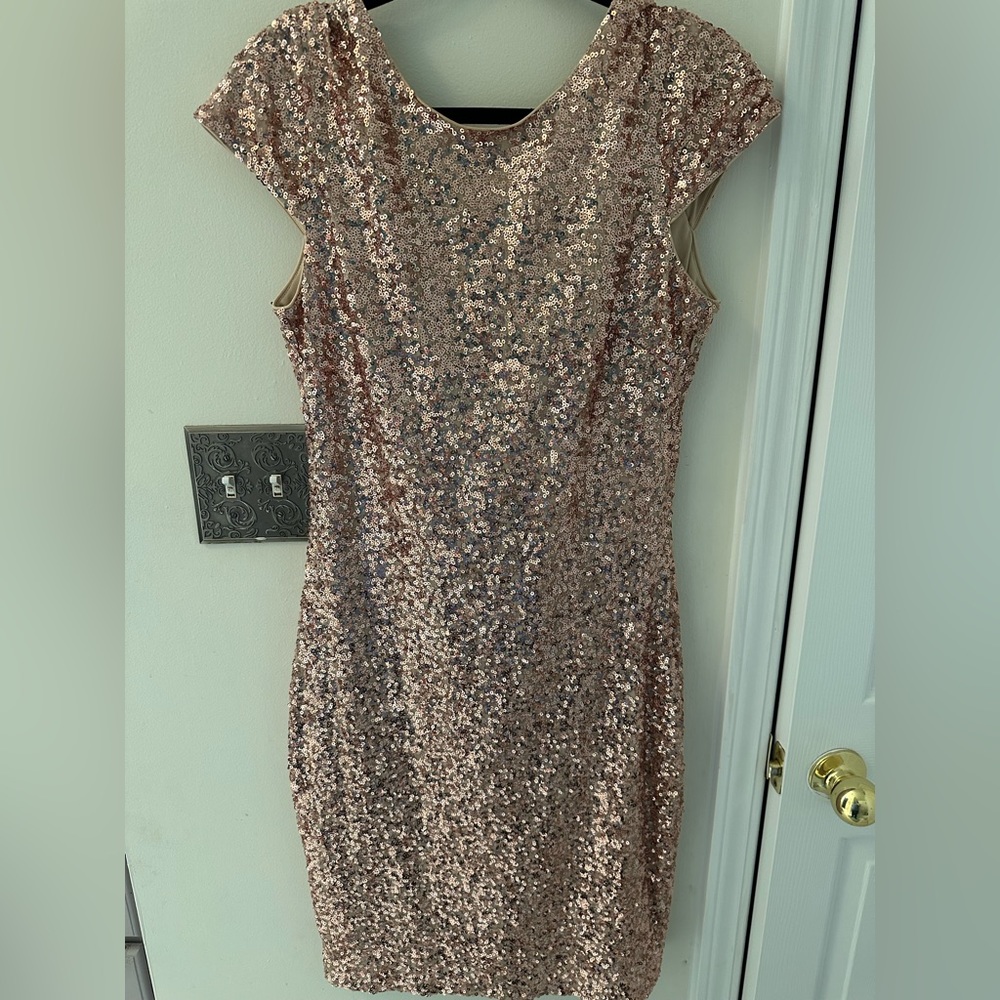 Rose gold Belle Badgley Mischka dress. Size 14.